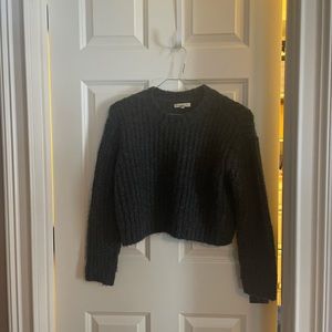 Charcoal cropped chunky sweater